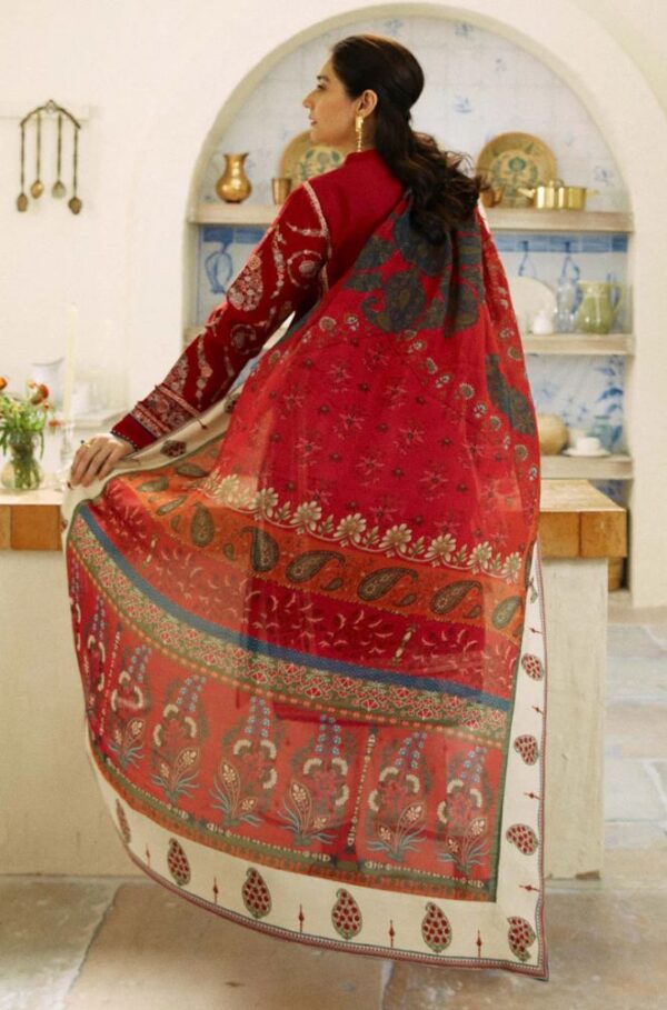 3-Piece Lawn Suit with Tarkashi Monark Print Dupatta - Embroidered Lawn Suit for Women - Dress Glam