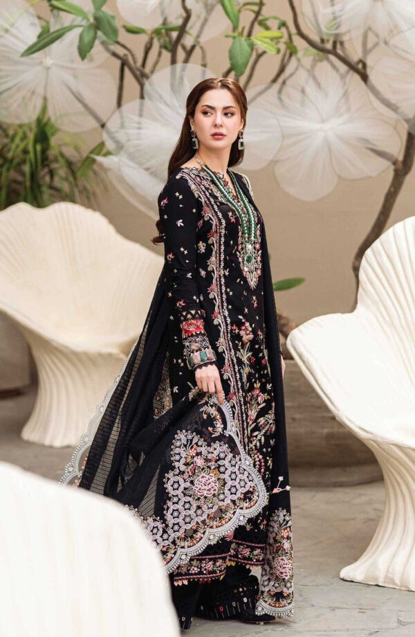 3-Piece Qalamkar Embroidered Lawn Suit with Khaddi Net Dupatta - Embroidered Lawn Suit for Women - Dress Glam