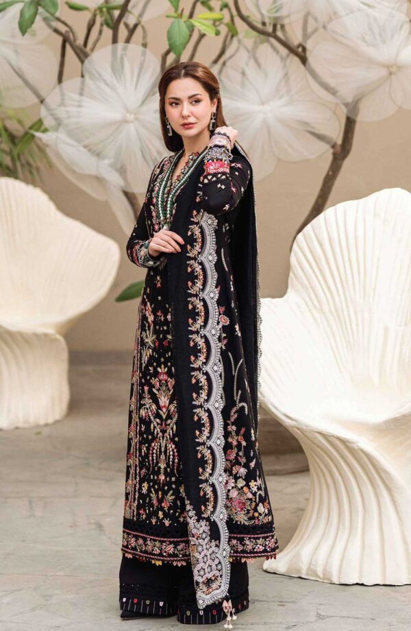 3-Piece Qalamkar Embroidered Lawn Suit with Khaddi Net Dupatta - Embroidered Lawn Suit for Women - Dress Glam