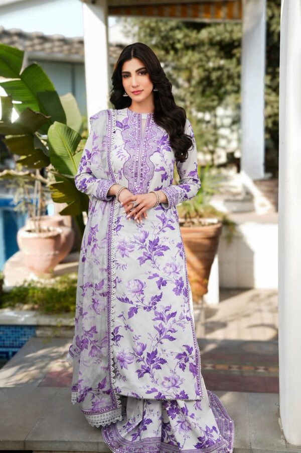 Aneela Lawn 3-Piece Chiffon Dupatta - Printed Suit for Women - Dress Glam