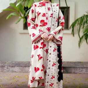Charizma Printed Lawn Banadora 3-Piece Suit with Voile Dupatta – Summer Collection 2025