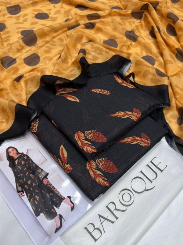 Charizma Lawn Banadora black yellow 3-Piece Suit - Printed Suit for Women - Dress Glam