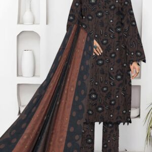 Charizma Lawn Banadora brown 3-Piece Suit - Printed Suit for Women - Dress Glam