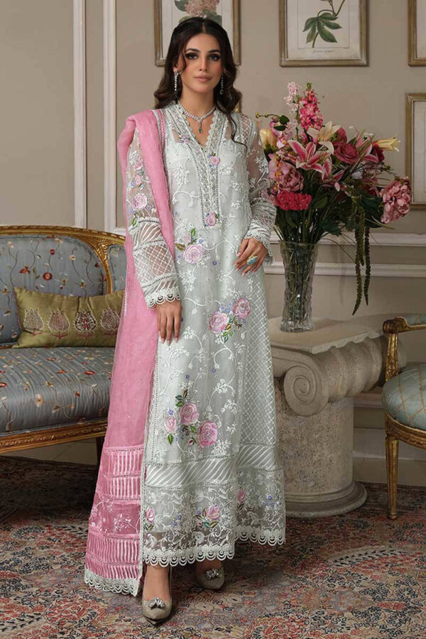 Charizma organza embroidered 3-piece suit with heavy embroidery, lawn inner, and embroidered organza dupatta – Dress Glam