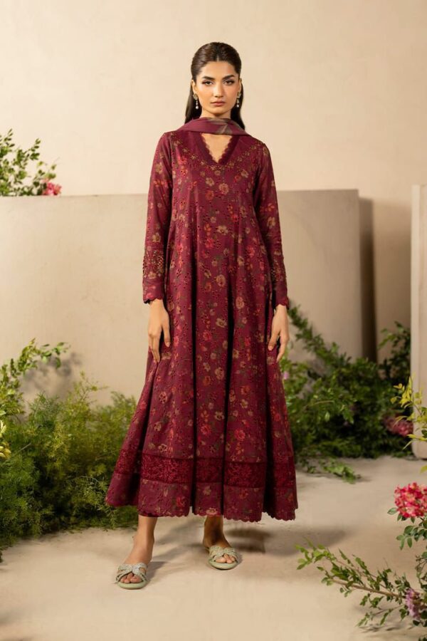 Luxury Printed Lawn Suit with Chiffon Dupatta - Embroidered Lawn Suit for Women - Dress Glam