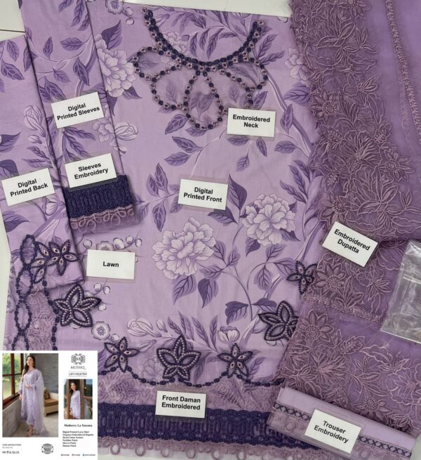 MUSHQ Lawn Printed Unstitched Suit - Printed Suit for Women - Dress Glam