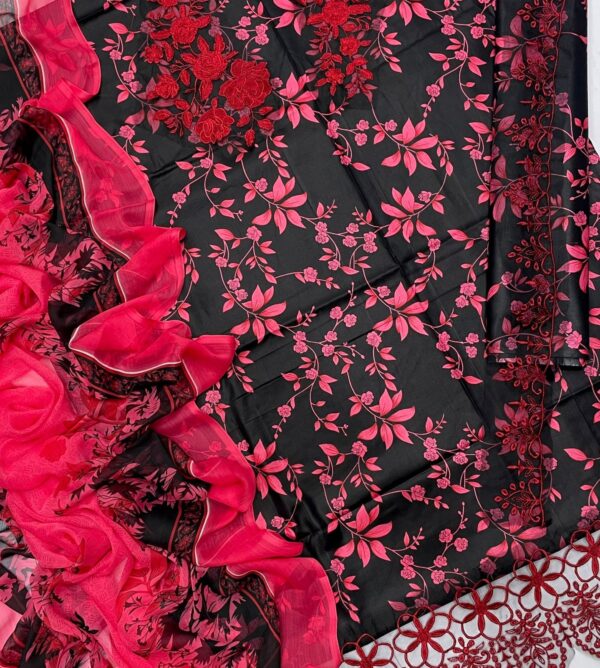 Maria B 3pc Luxury Airjet Lawn Suit - Embroidered Lawn Suit for Women - Dress Glam