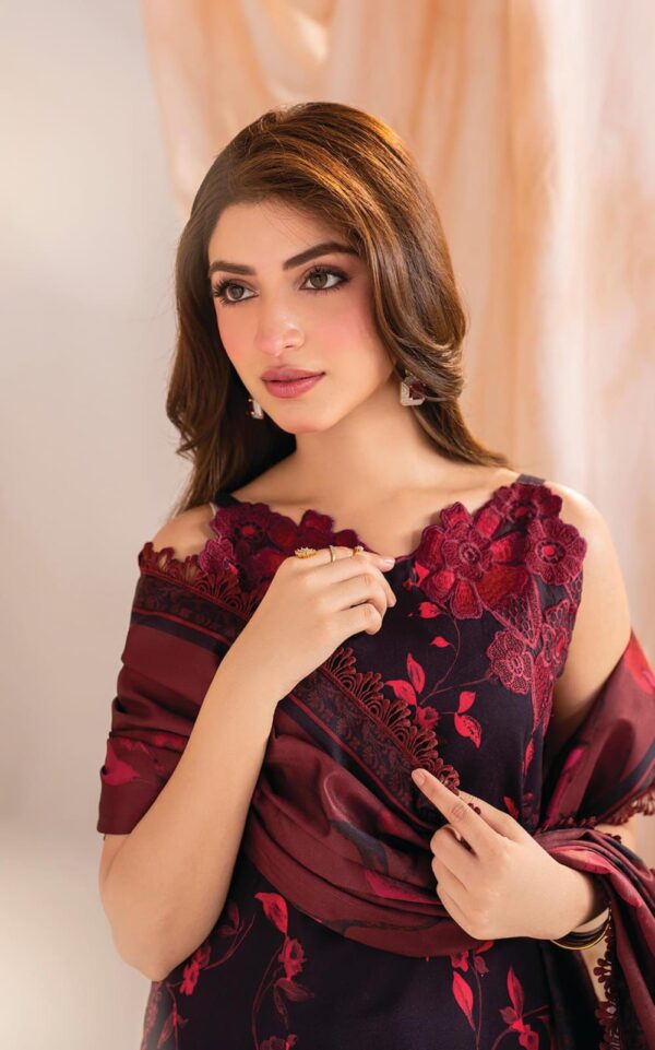 Maria B 3pc Luxury Airjet Lawn Suit - Embroidered Lawn Suit for Women - Dress Glam