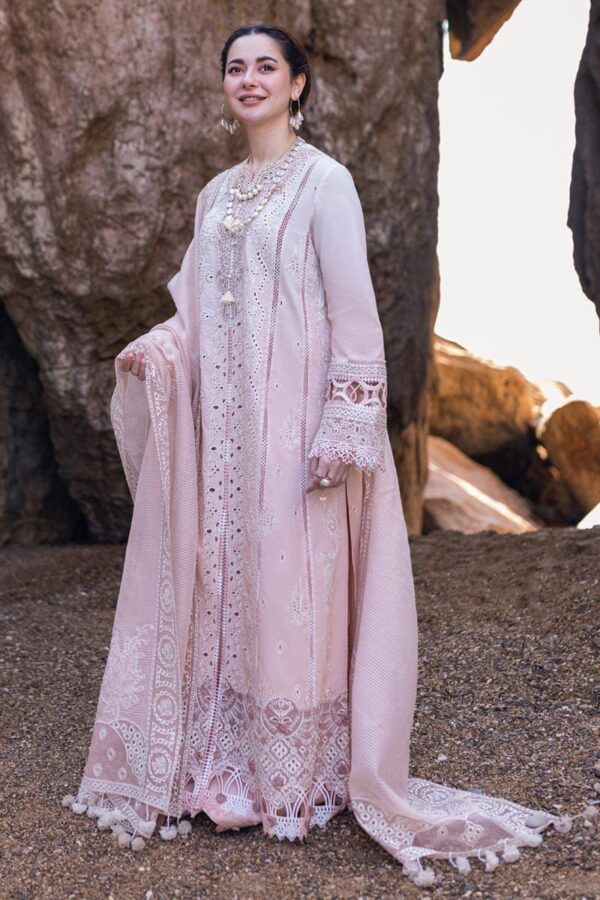 Qalamkar Luxury Lawn Festive Suit – Heavy Chicken Kari Embroidery with Khaddi Net Dupatta | Unstitched 3PC