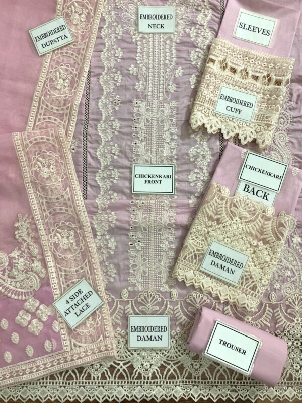 Qalamkar Luxury Lawn Festive Suit – Heavy Chicken Kari Embroidery with Khaddi Net Dupatta | Unstitched 3PC