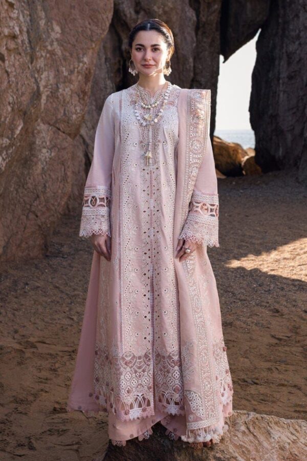 Qalamkar Luxury Lawn Festive Suit – Heavy Chicken Kari Embroidery with Khaddi Net Dupatta | Unstitched 3PC