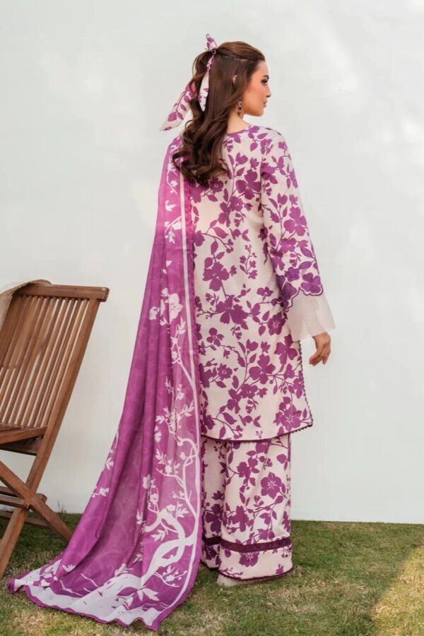 Unstitched Lawn 3-Piece Suit with Embroidered Neck & Sleeves - Printed Suit for Women - Dress Glam
