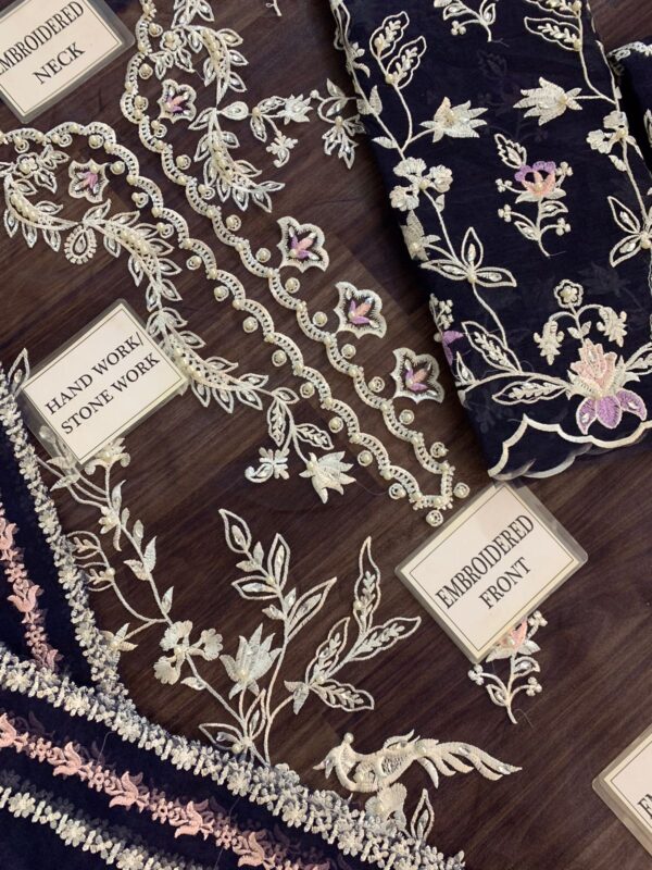 Zainab Fawad (Zuri) Luxury Embroidered Organza Suit 3PC Formal Dress with Satin Trouser - dress glam