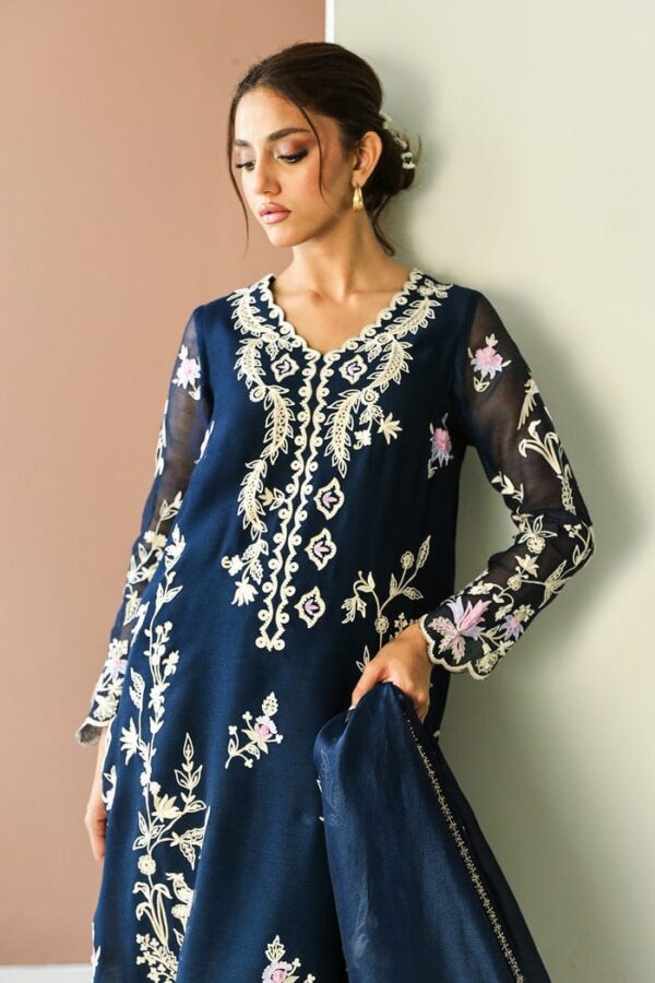 Zainab Fawad (Zuri) Luxury Embroidered Organza Suit 3PC Formal Dress with Satin Trouser - dress glam