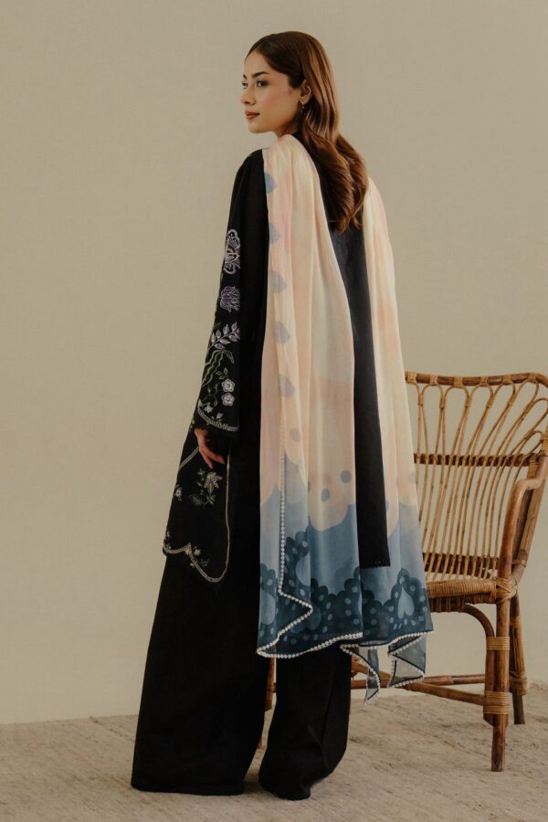 Zara Coco embroidered 3-piece lawn suit with monark dupatta and dyed trouser – summer casual dress for Pakistani women