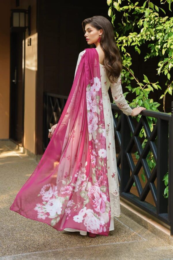 Znik 3PC Lawn Eid Suit – Printed Shirt, Chiffon Dupatta & Printed Trouser- dressglam